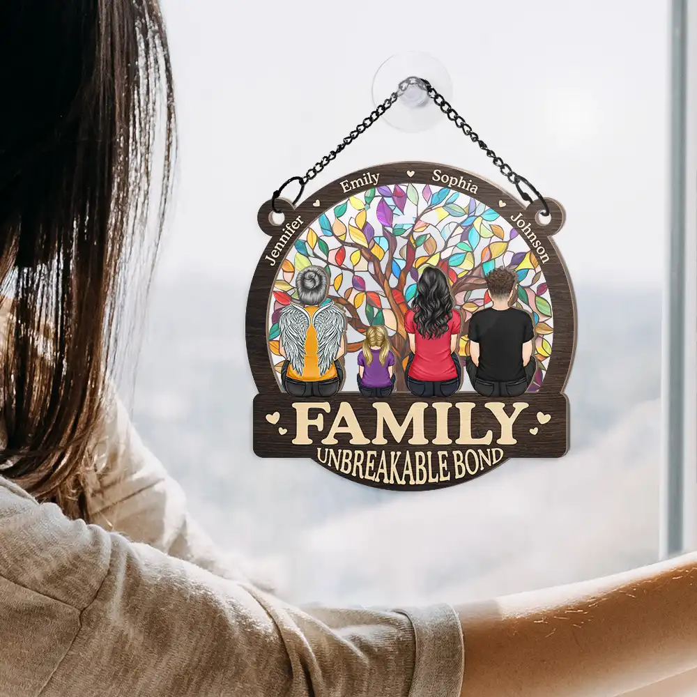 Family Unbreakable Bond Tree Of Life - Personalized Window Hanging Suncatcher Ornament - Image 4