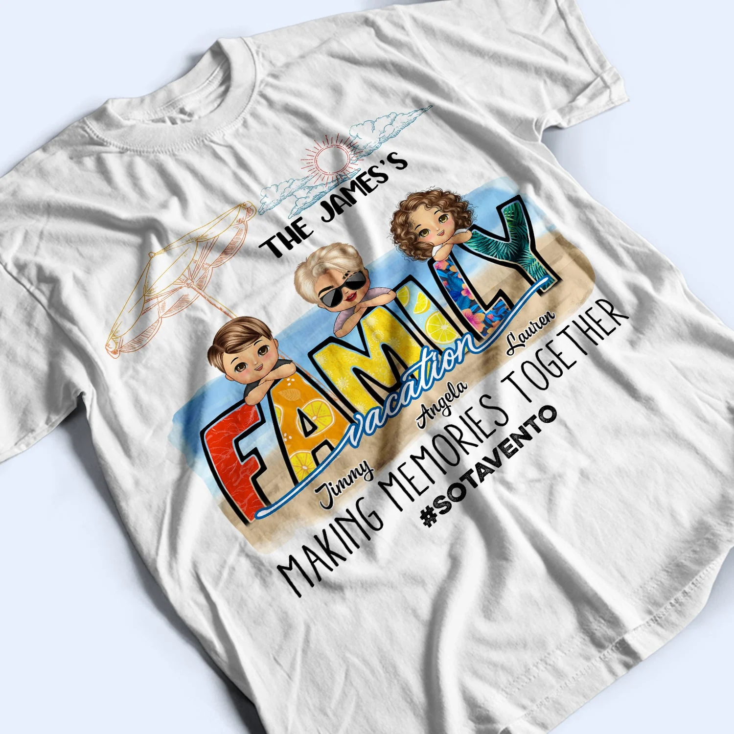Family Vacation Making Memories Together - Birthday, Anniversary, Travel Gift For Grandma, Grandpa, Mom, Dad, Matching Item For Family Trip - Personalized T Shirt - Image 3