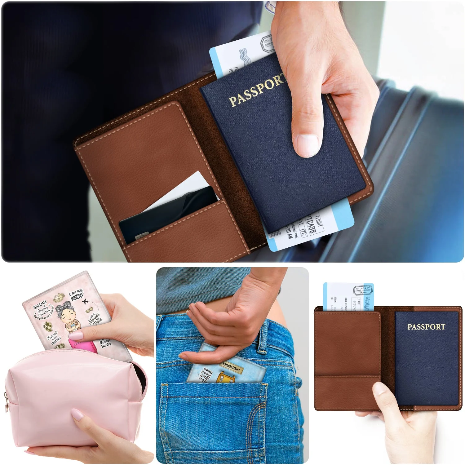 Family Vacation Making Memories Together - Birthday Gift For Him, Her, Kid, Family, Travel, Vacation Lovers - Personalized Custom Passport Cover, Passport Holder - Image 5