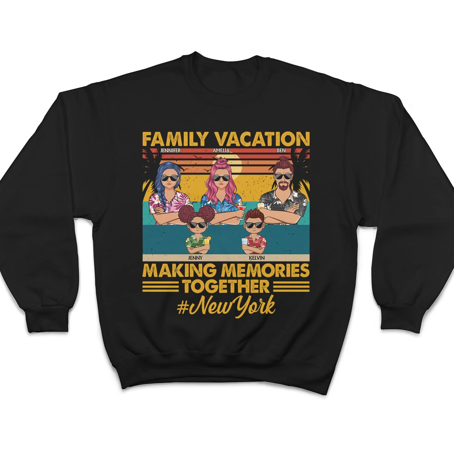 Family Vacation Making Memories Together Traveling Beach - Funny, Holiday Gift For Husband, Wife, Couples - Personalized Custom T Shirt - Image 5