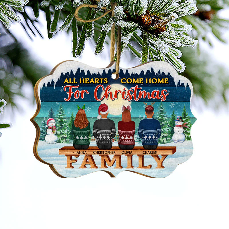 Family Where Begins And Love Never Ends - Christmas Gift For Parents, Grandparents - Personalized Wooden Ornament - Image 3