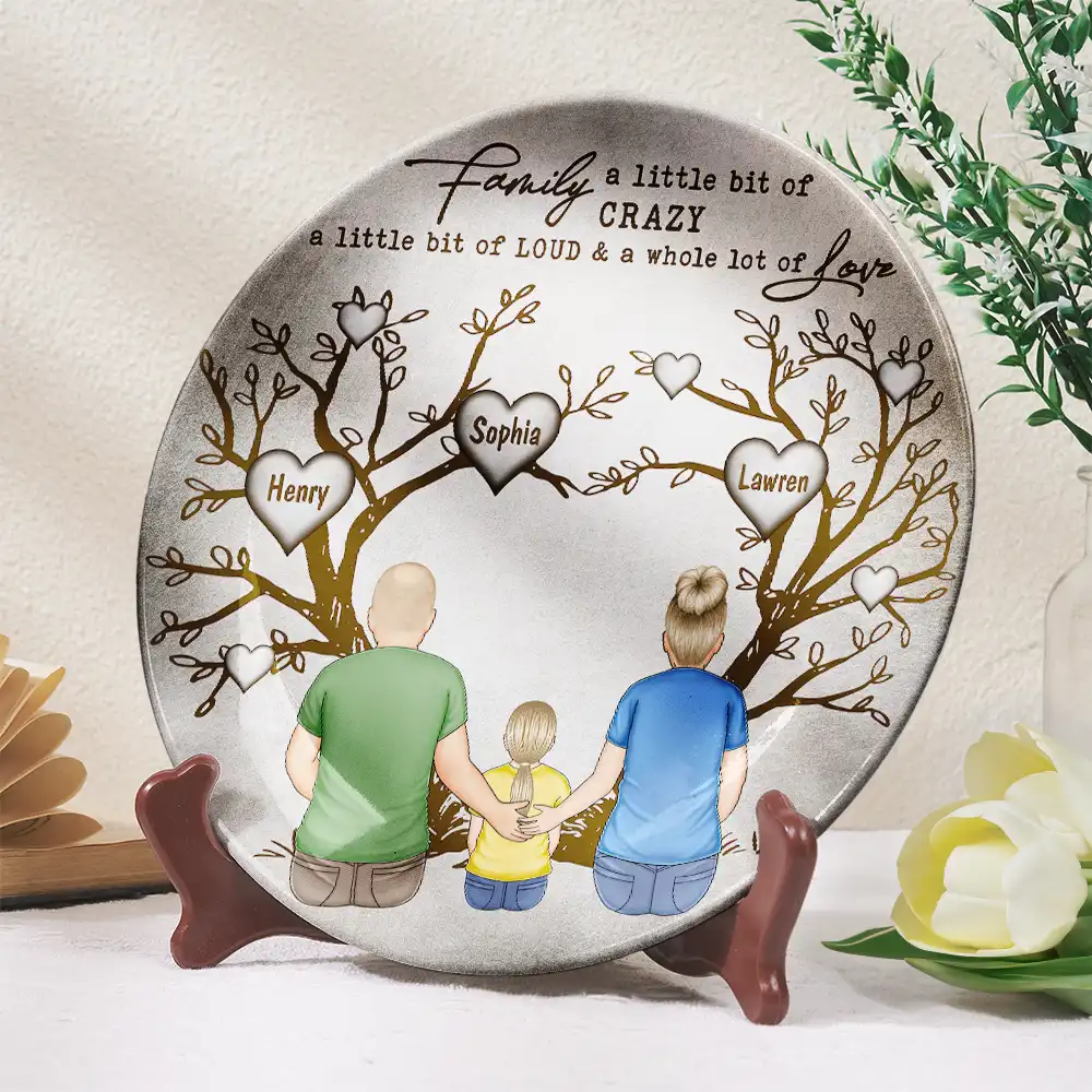 Family Where Life Begins And Love Never End - Personalized Ceramic Plate - Image 2