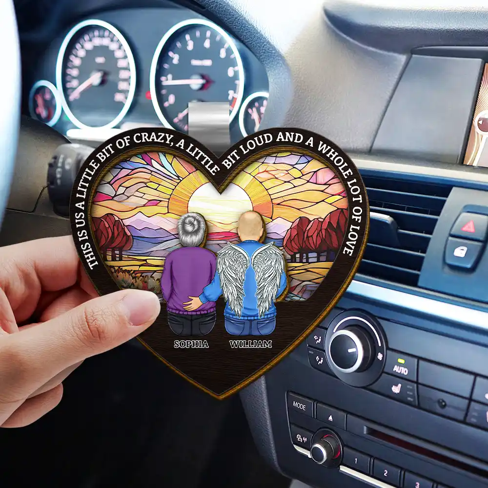Family Where Life Begins And Love Never Ends - Personalized Custom Shaped Car Visor Clip - Image 3