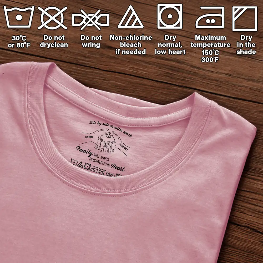 Family Will Always Be Connected By Heart - Personalized T Shirt - Image 6