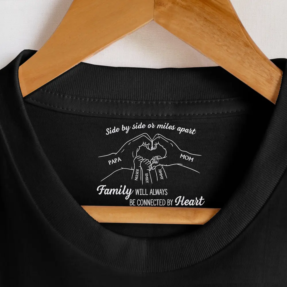 Family Will Always Be Connected By Heart - Personalized T Shirt - Image 7