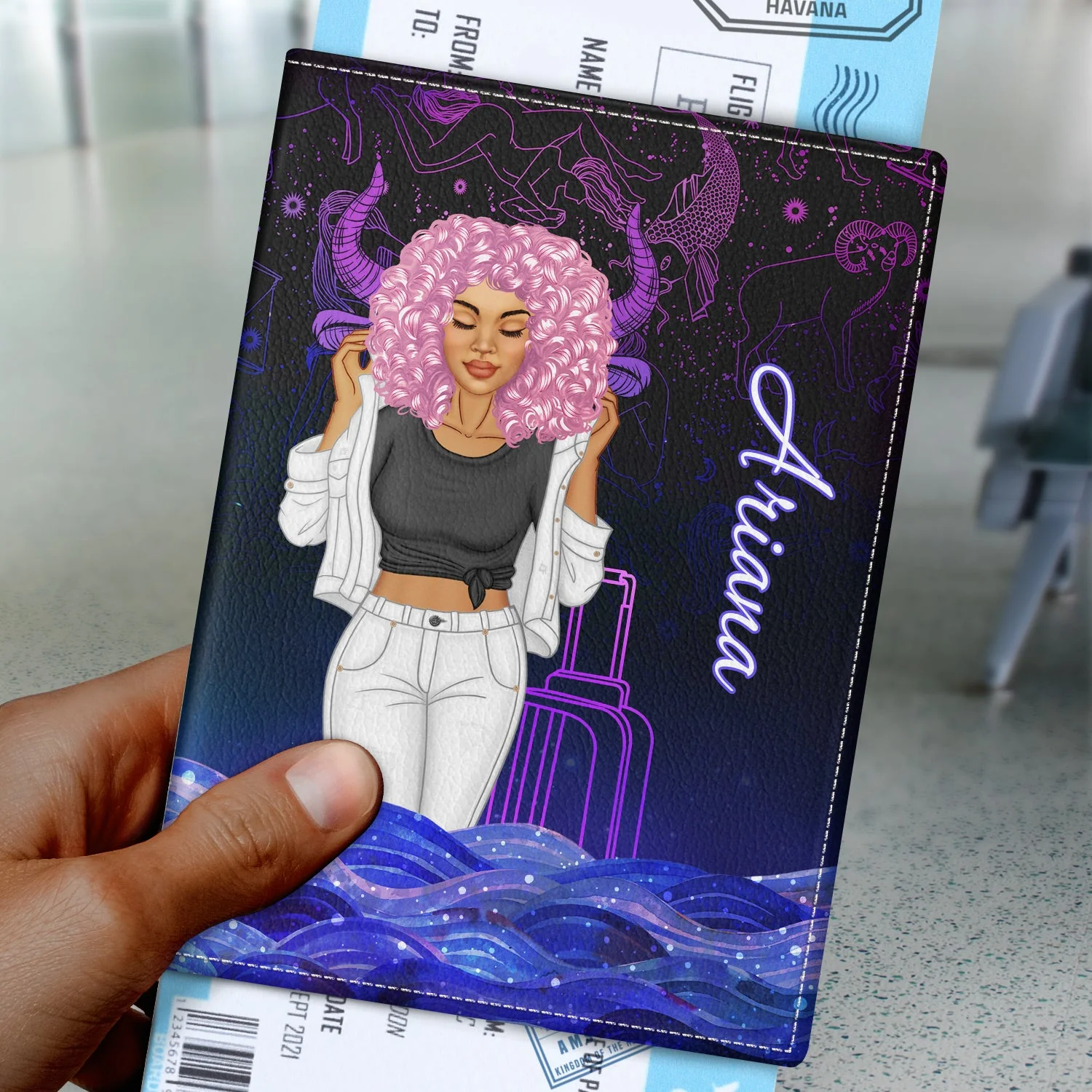 Fashion Zodiac Sign My Horoscope Said To Travel - Personalized Custom Passport Cover, Passport Holder - Image 3