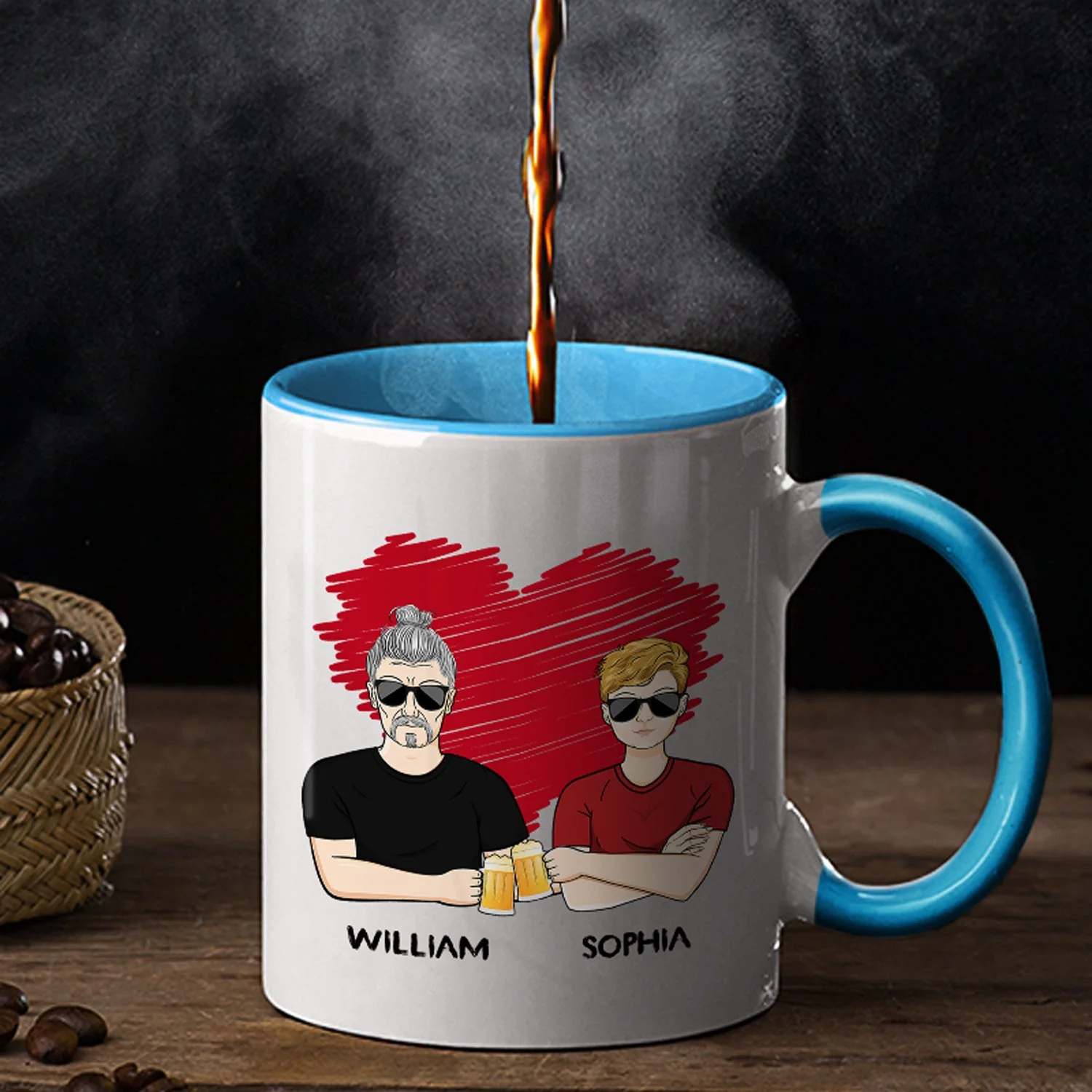 Father & Children We're Yours No Refunds - Gift For Father - Personalized Custom Accent Mug - Image 2
