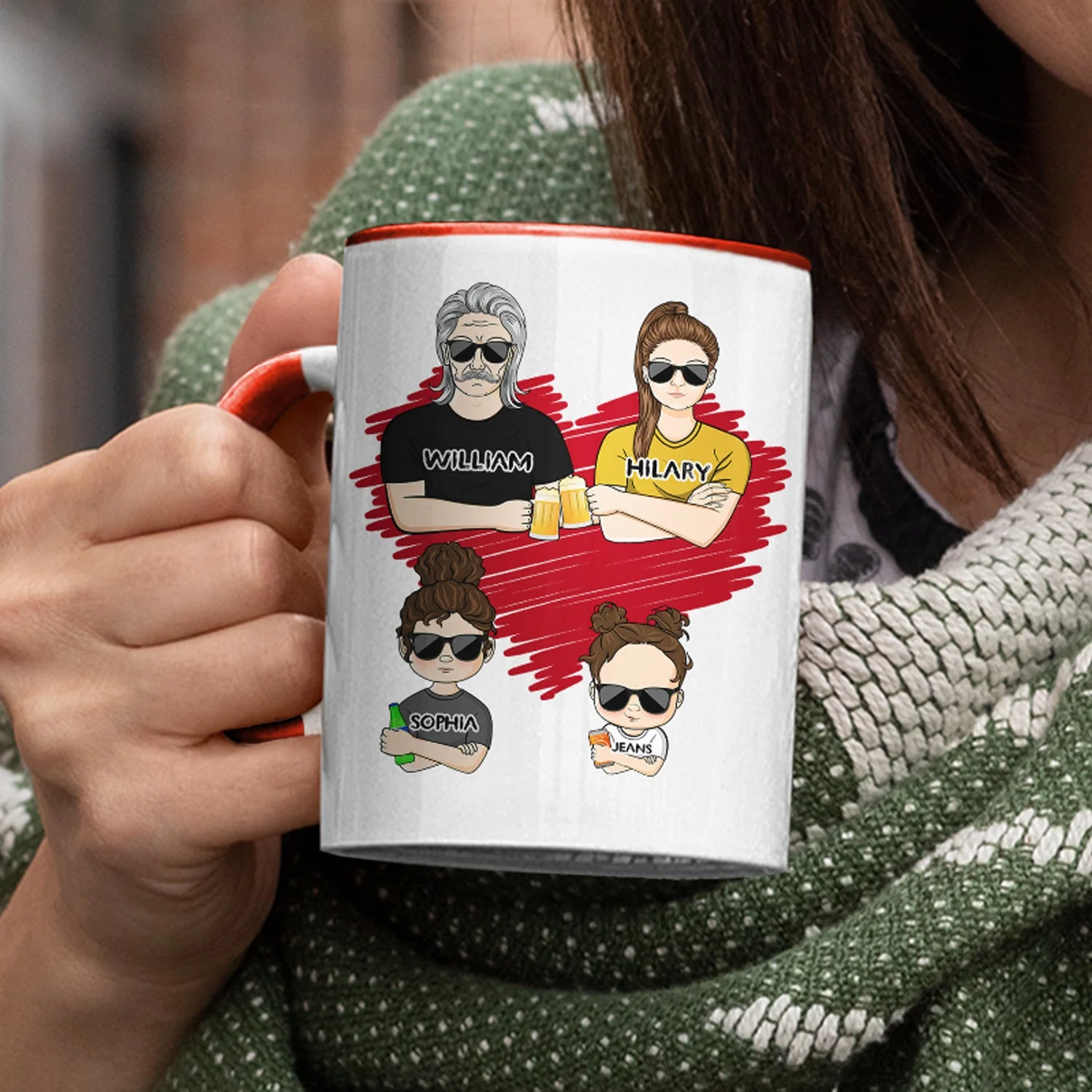 Father & Children We're Yours No Refunds - Gift For Father - Personalized Custom Accent Mug - Image 3