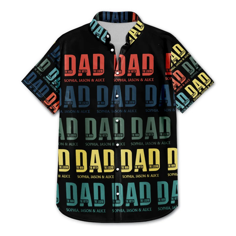 Father Dad The Man The Myth The Legend - Personalized Hawaiian Shirt - Image 3