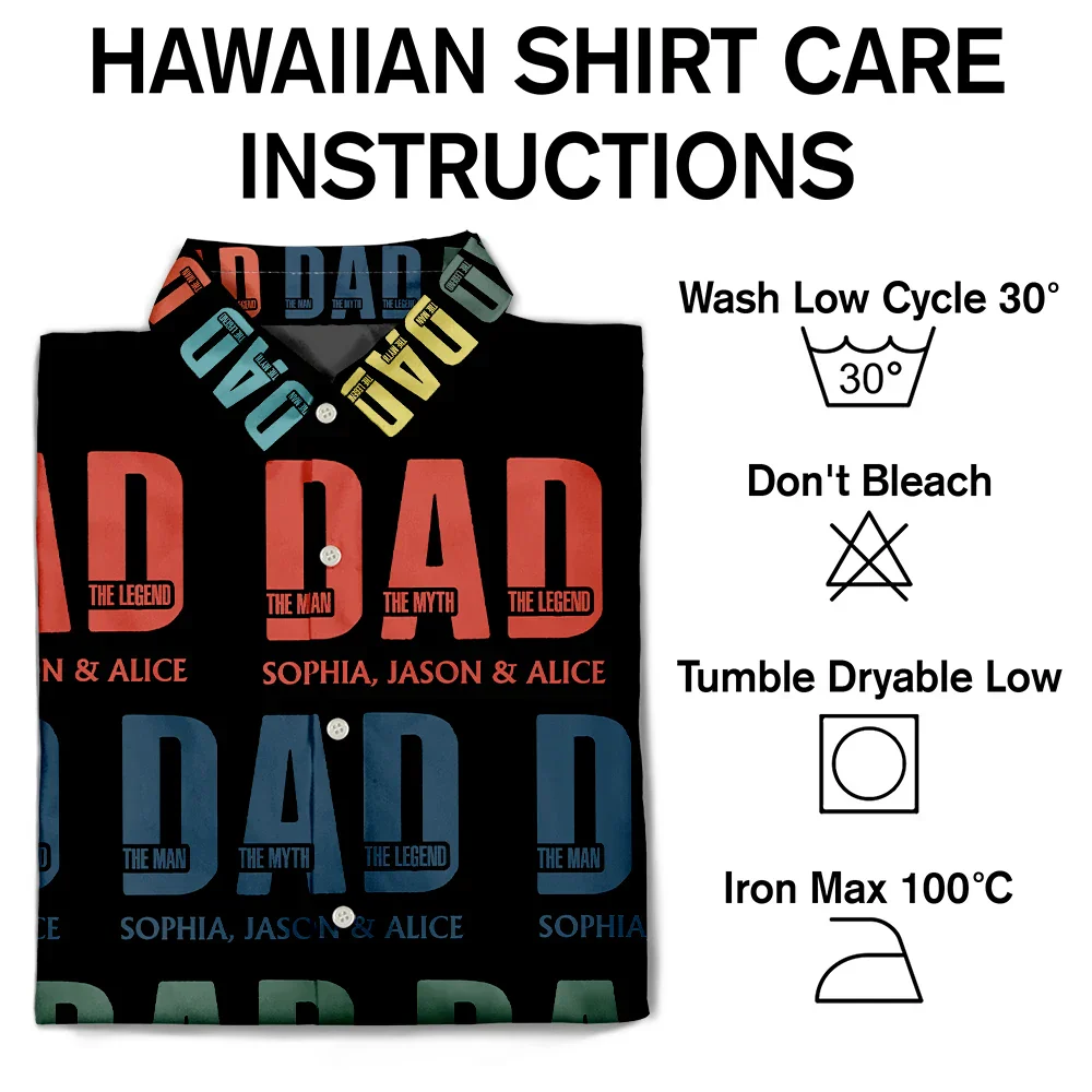 Father Dad The Man The Myth The Legend - Personalized Hawaiian Shirt - Image 7