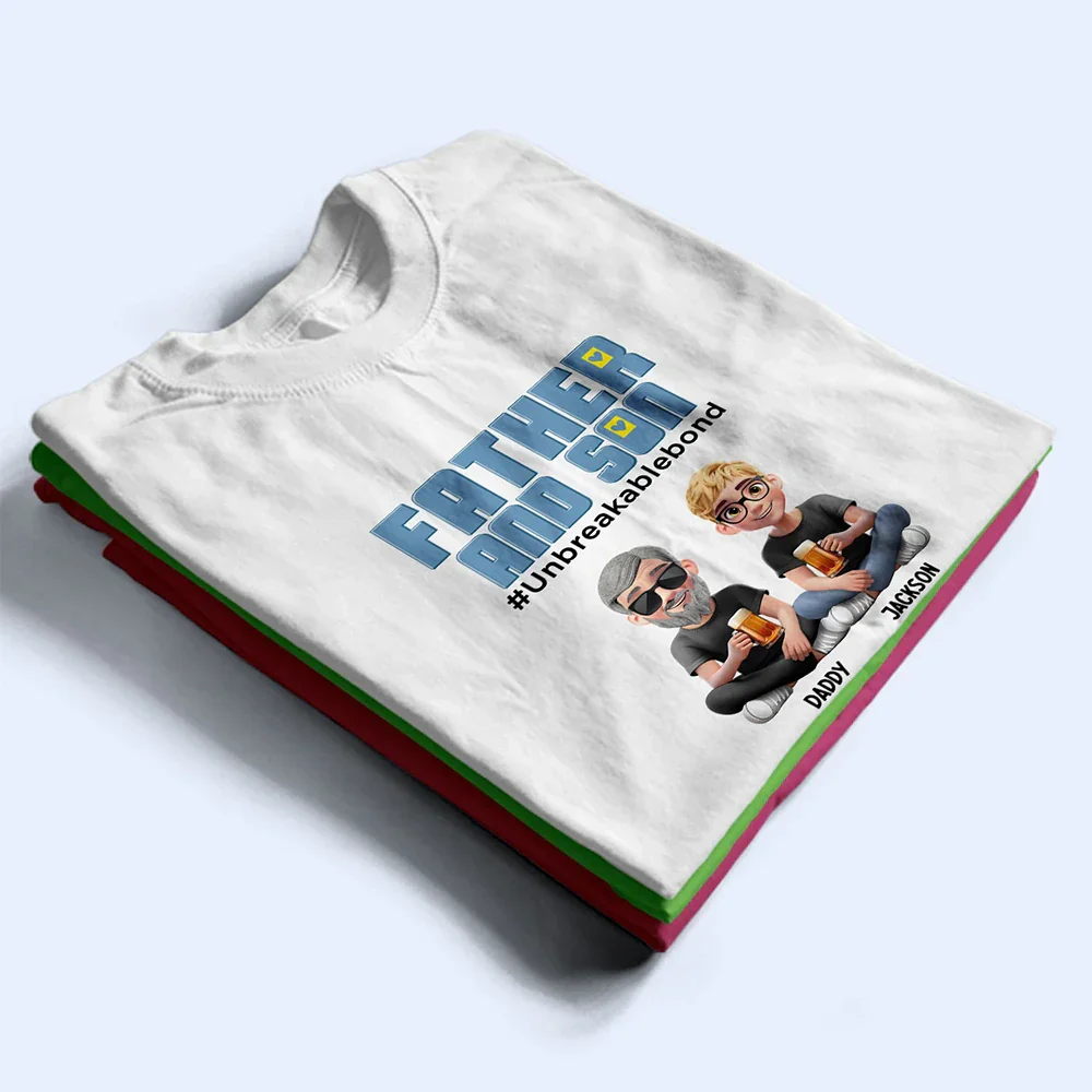 Father Daughter Son Unbreakable Bond - Personalized T Shirt - Image 2