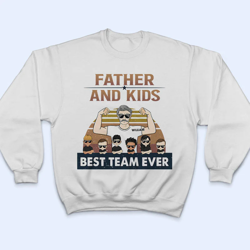 Father & Daughters Best Team Ever - Father Gift - Personalized Custom T Shirt - Image 5