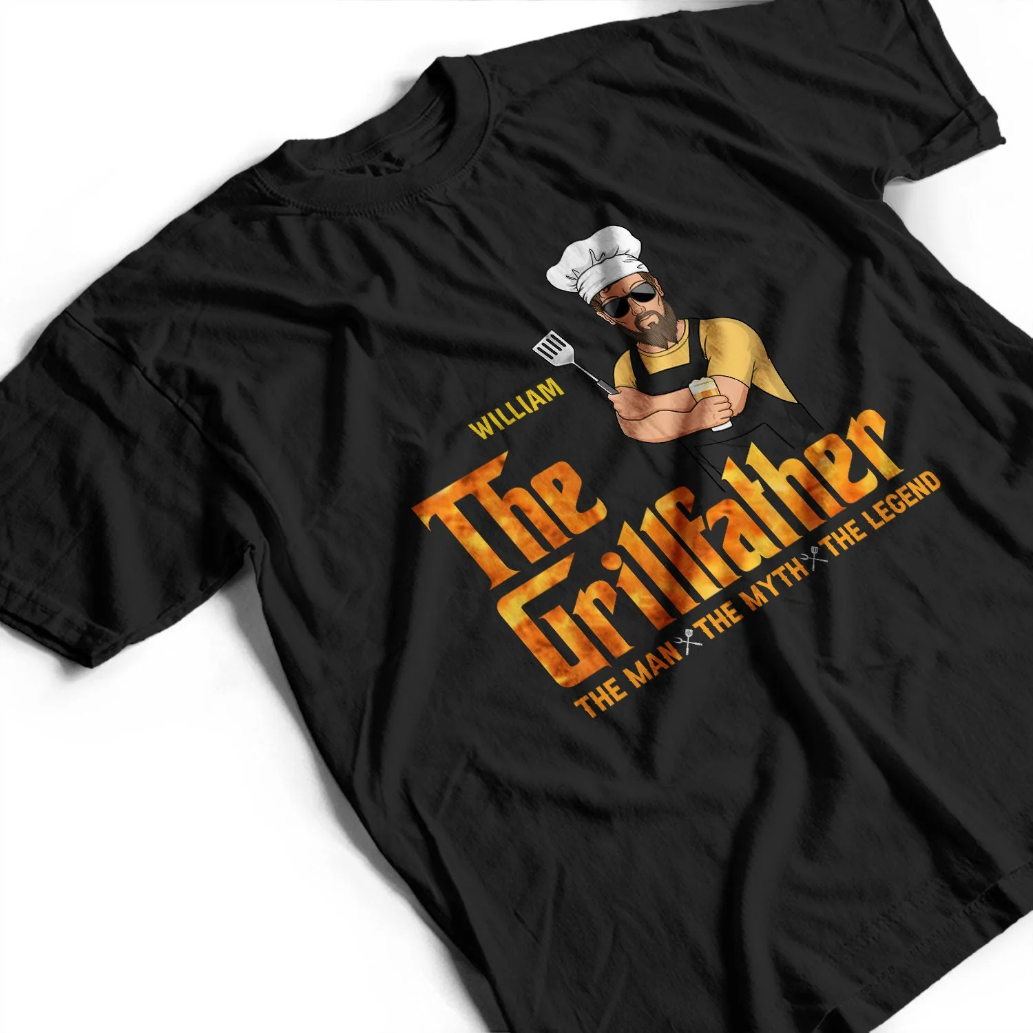 Father Grilling The Grillfather - Gift For Father - Personalized Custom T Shirt - Image 3