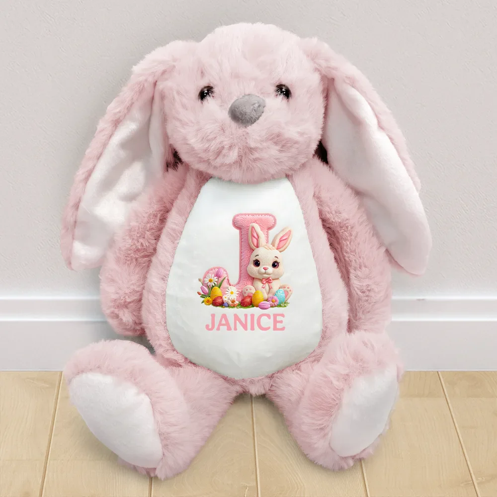 Faux Chenille Rabbit Alphabet Letters - Personalized Soft Toy Bunny - Image 2
