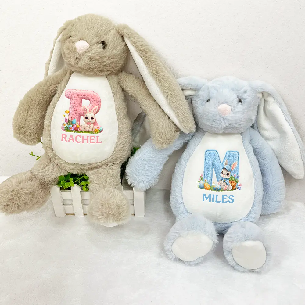 Faux Chenille Rabbit Alphabet Letters - Personalized Soft Toy Bunny - Image 3