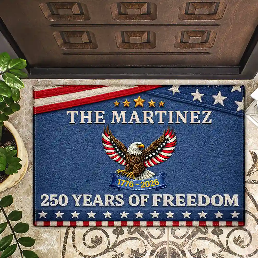 Faux Embroidery Effect Chenille - Personalized Doormat - Image 2