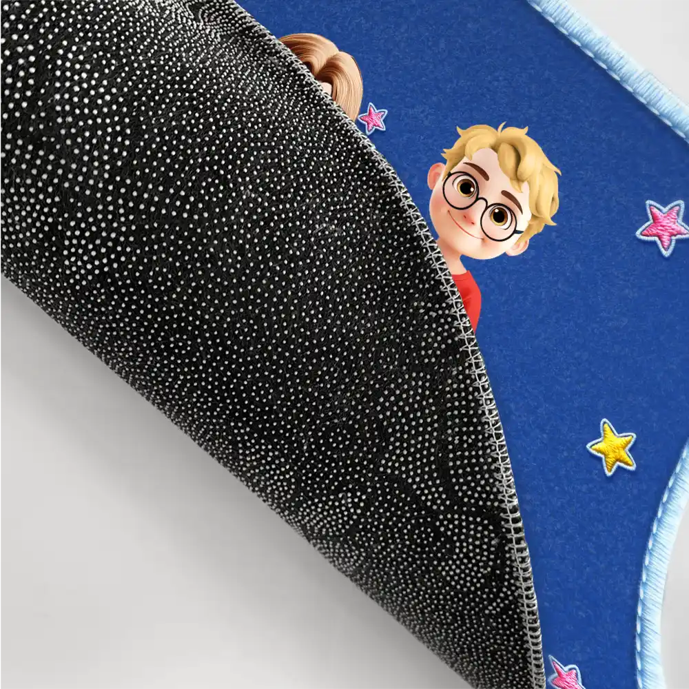 Faux Embroidery Effect Spoiled Grandkids Live Here - Personalized Doormat - Image 3