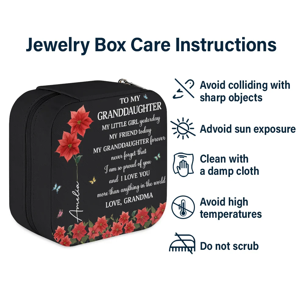 Faux Pressed Birth Flower My Daughter Forever - Personalized Jewelry Box - Image 6