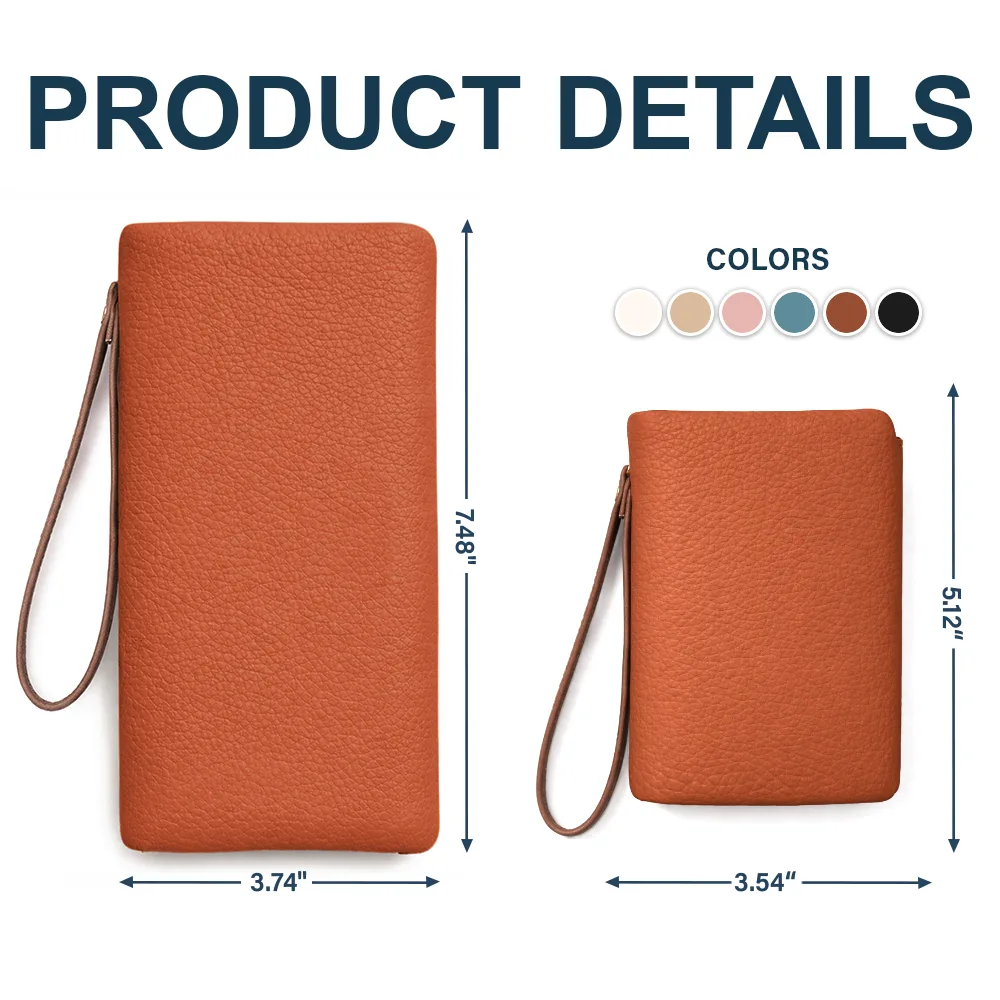 Faux Pressed Birth Flower My Daughter Forever - Personalized Tri-Fold PU Leather Wristlet Wallet - Image 5