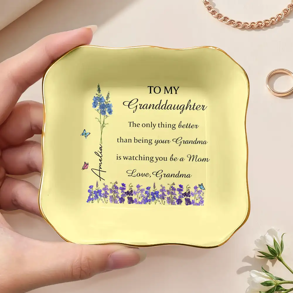 Faux Pressed Birth Flower The Only Thing Better Than Being Your Mother - Personalized Ring Dish - Image 3