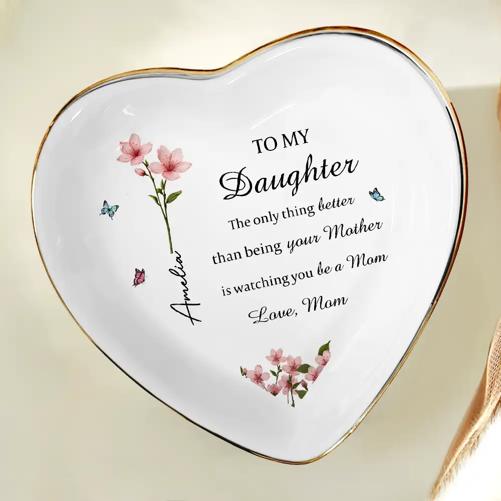 Faux Pressed Birth Flower The Only Thing Better Than Being Your Mother - Personalized Ring Dish - Image 5