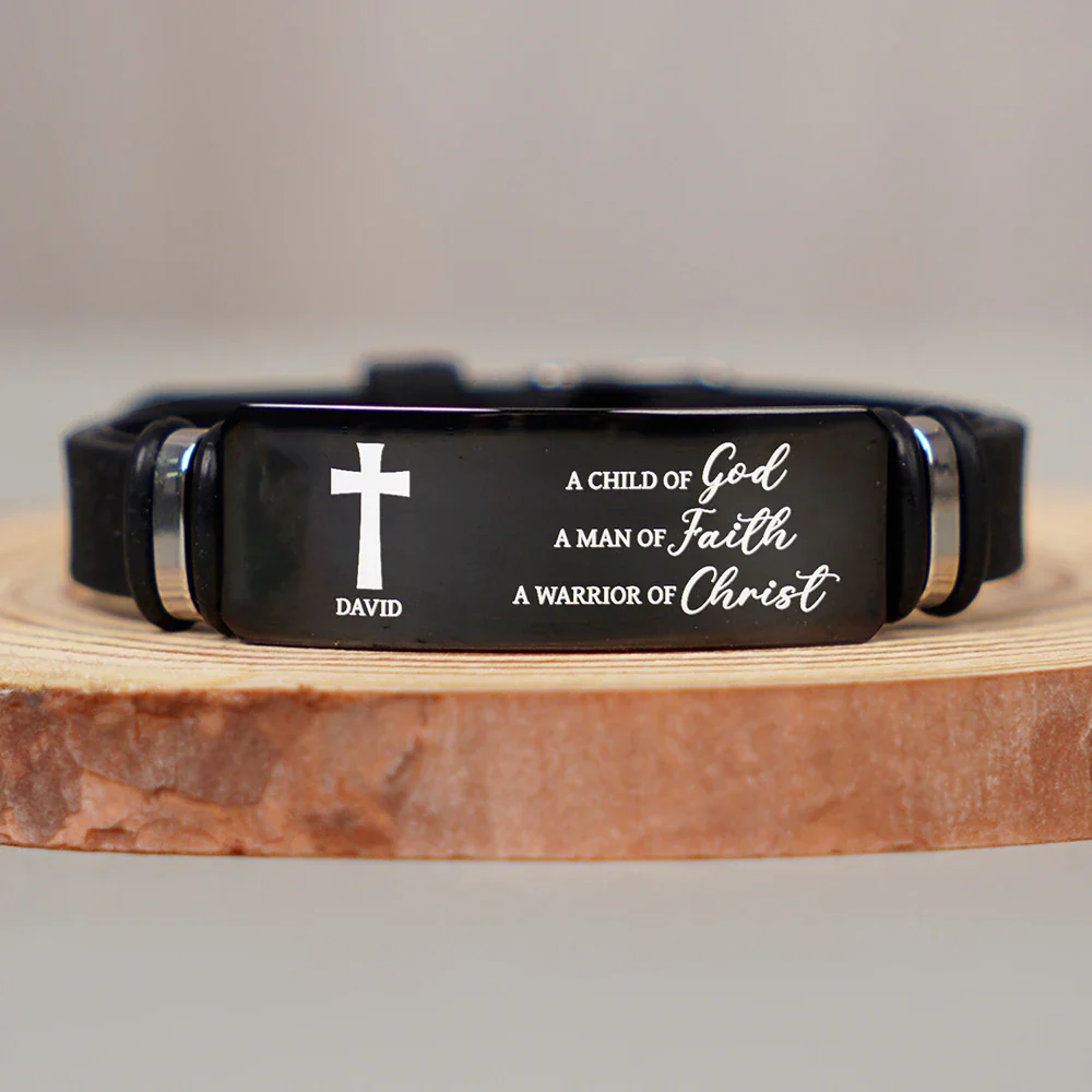 Favorite Bible And Christian Symbol - Personalized Engraved Bracelet - Image 3