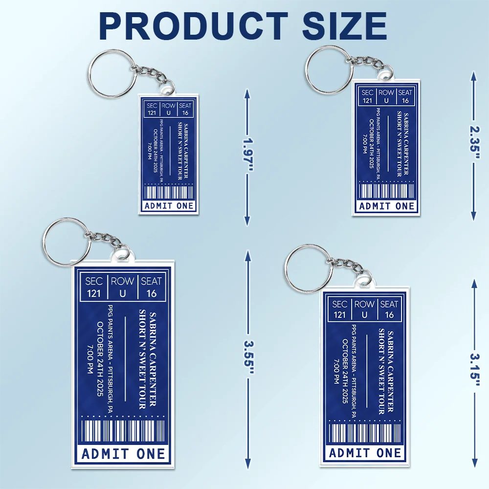 Favorite Concert Ticket - Personalized Acrylic Keychain - Image 5