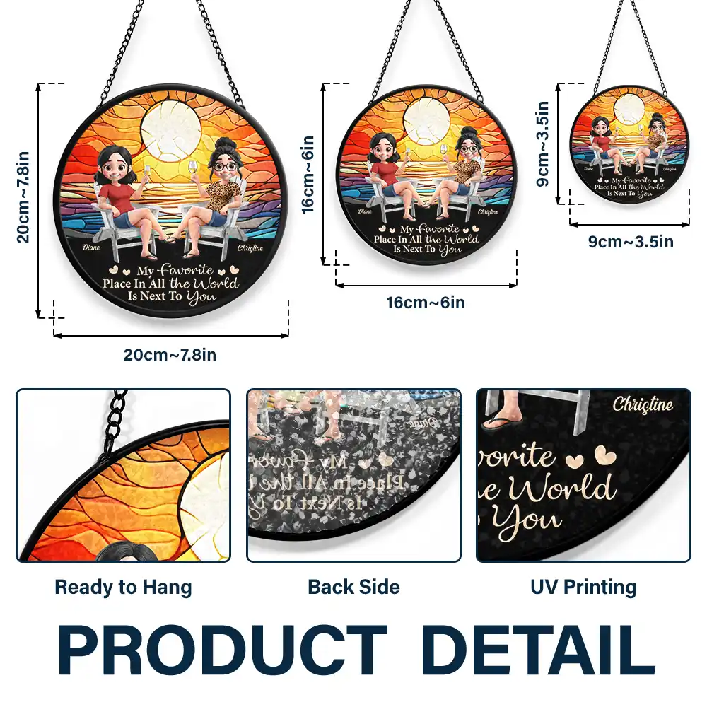 Favorite Place In All The World - Personalized Stained Glass Window Hanging Suncatcher - Image 3