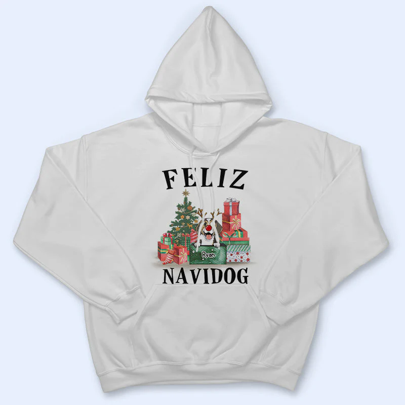 Feliz Navidog - Christmas Gift - Dog Lover Gift - Personalized Custom T Shirt - Image 4