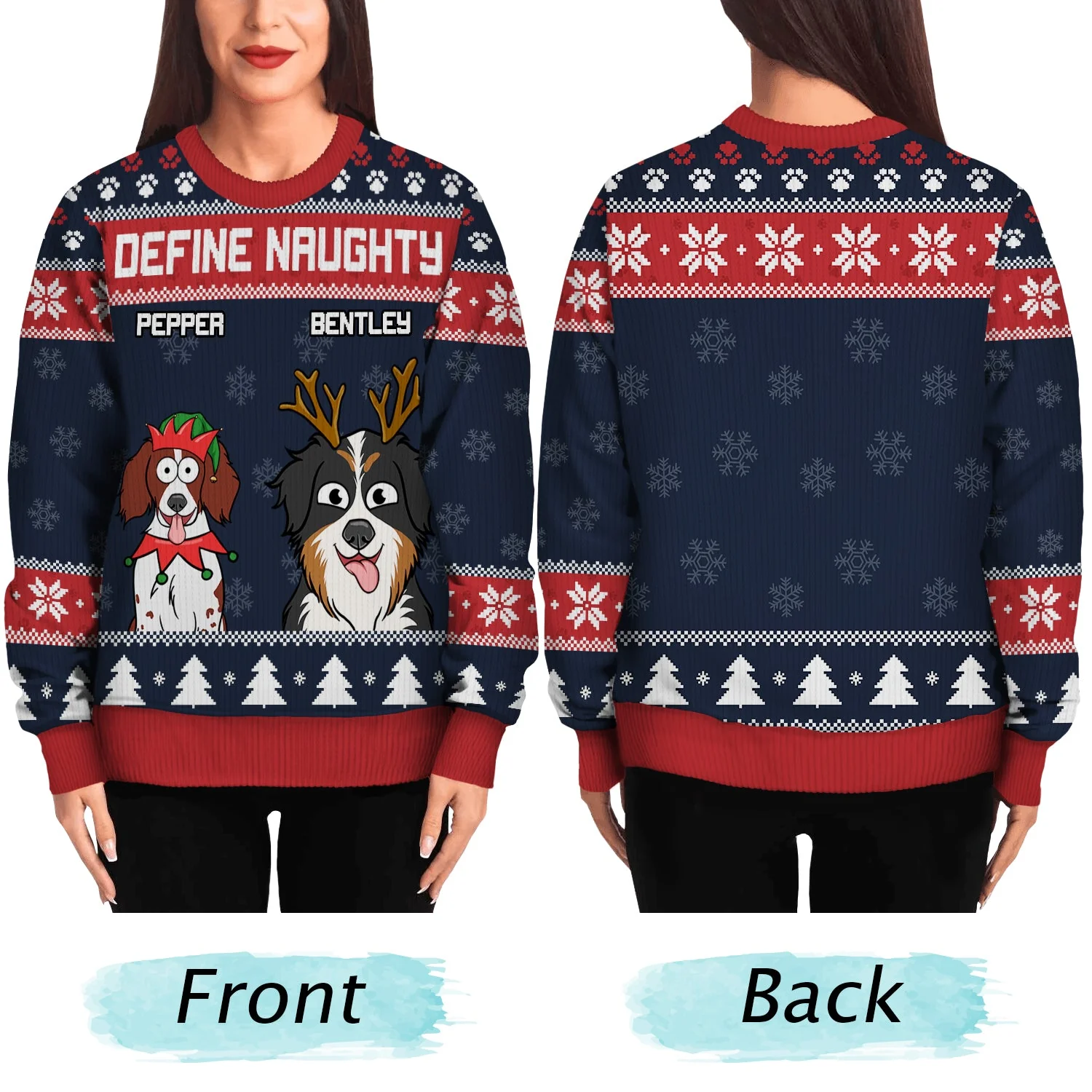 Feliz Navidog - Christmas Gift For Dog Lovers - Personalized Unisex Ugly Sweater - Image 5