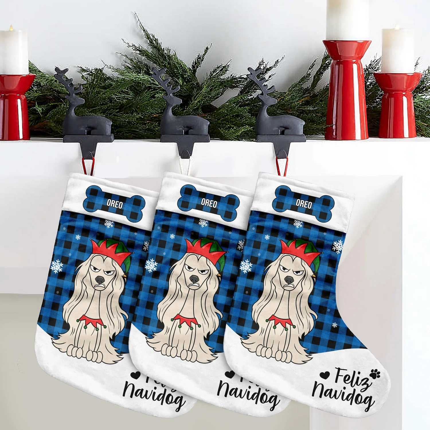 Feliz Navidog Merry Woofmas Funny Cartoon Dogs - Christmas Gift For Dog Lovers - Personalized Christmas Stocking - Image 4