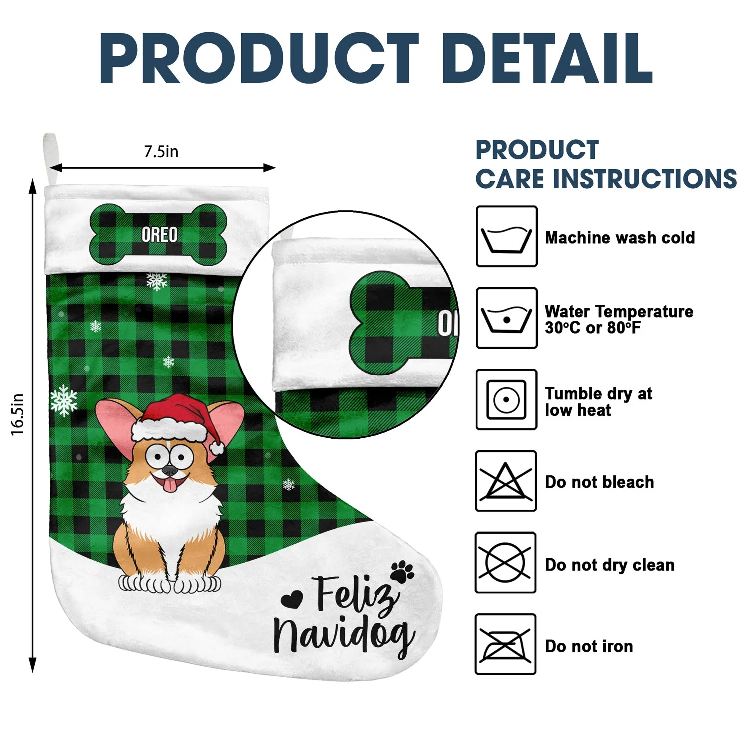 Feliz Navidog Merry Woofmas Funny Cartoon Dogs - Christmas Gift For Dog Lovers - Personalized Christmas Stocking - Image 5