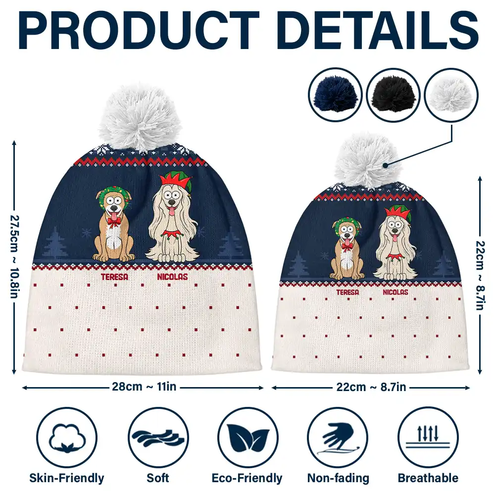 Feliz Navidog - Personalized Bobble Beanie Hat - Image 5