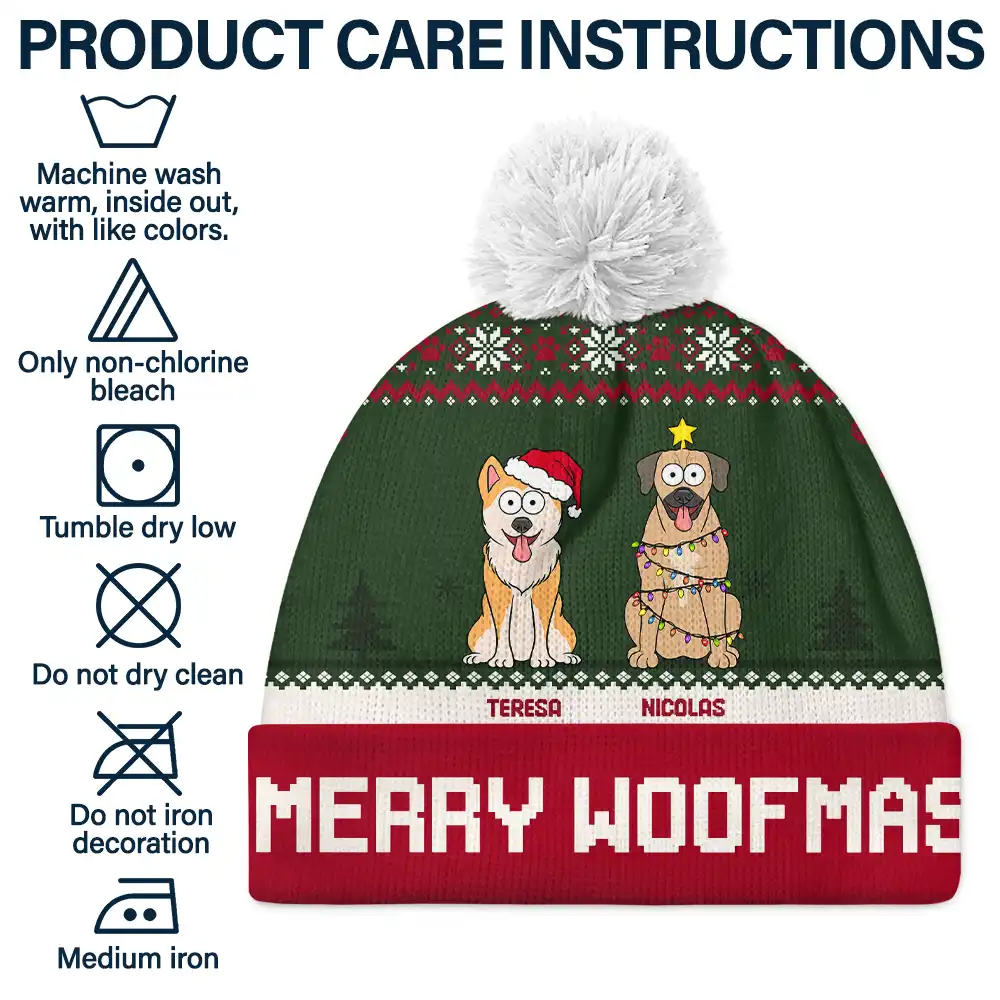 Feliz Navidog - Personalized Bobble Beanie Hat - Image 6