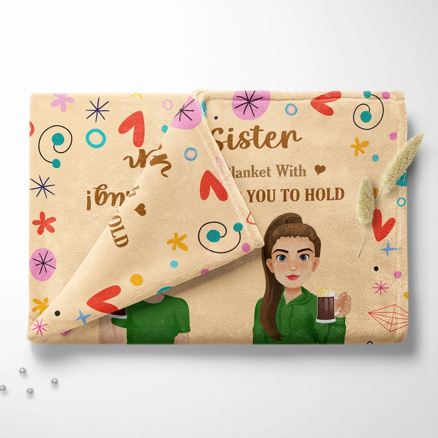 Filled This Blanket With Hugs And Love - Gift For Sisters, Siblings - Personalized Fleece Blanket - Image 4
