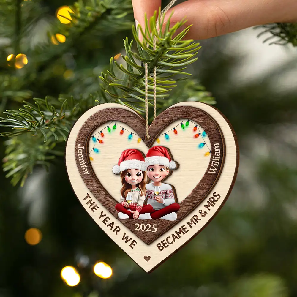 Finally Found My Missing Piece - Personalized 2-Layered Wooden Ornament - Image 2