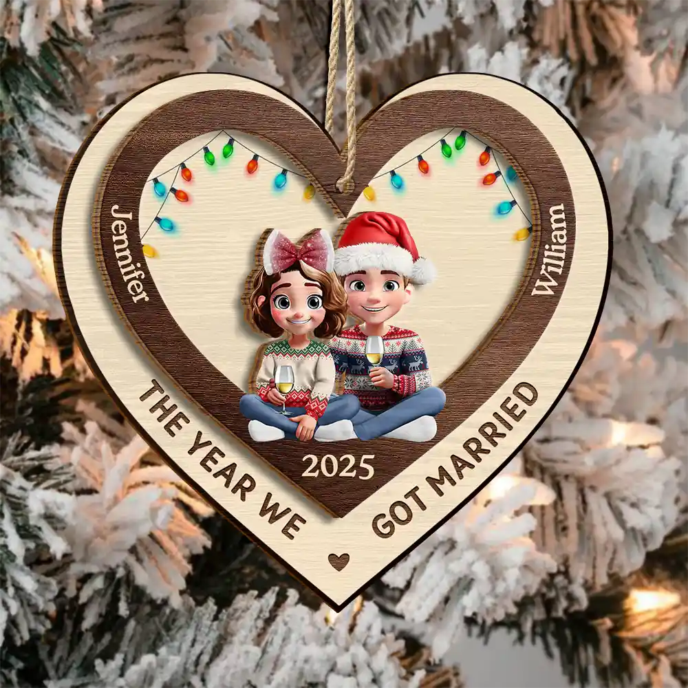 Finally Found My Missing Piece - Personalized 2-Layered Wooden Ornament - Image 3