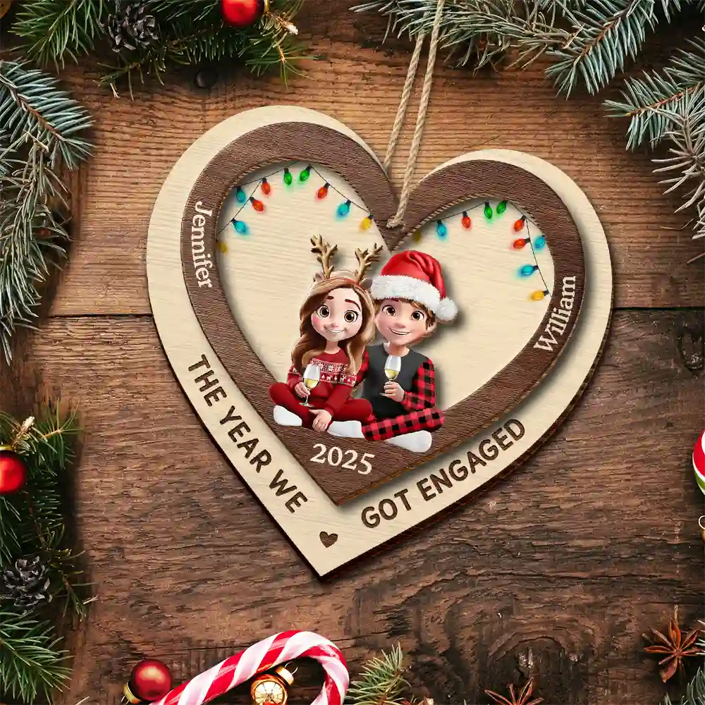 Finally Found My Missing Piece - Personalized 2-Layered Wooden Ornament - Image 4