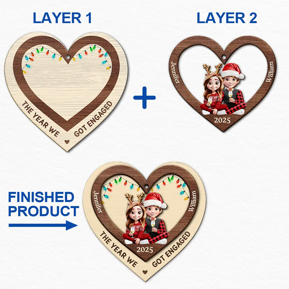 Finally Found My Missing Piece - Personalized 2-Layered Wooden Ornament - Image 6