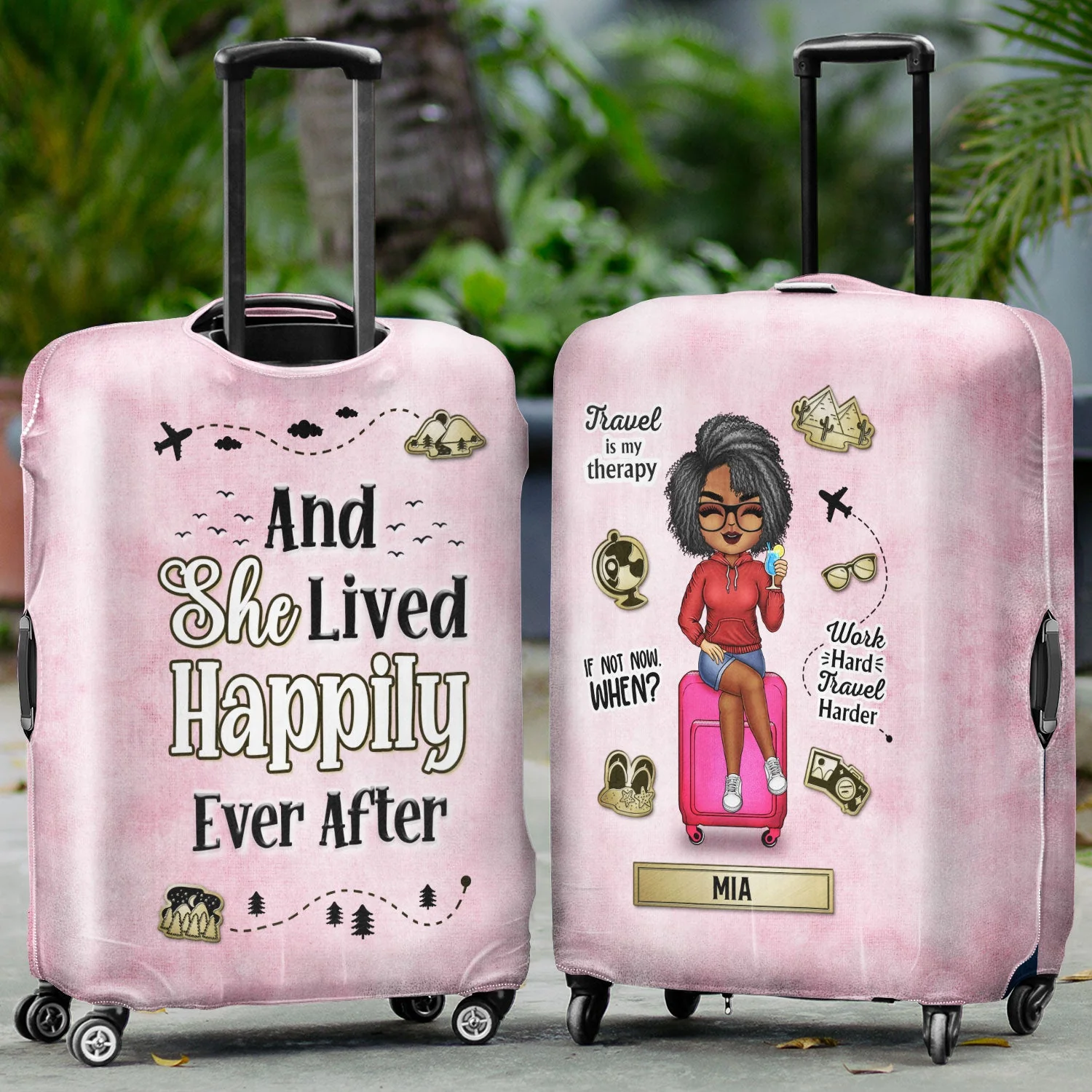 Find What You Love And Let It Save You - Birthday Gift For Him, Her, Traveling, Vacation Lovers - Personalized Custom Luggage Cover - Image 2