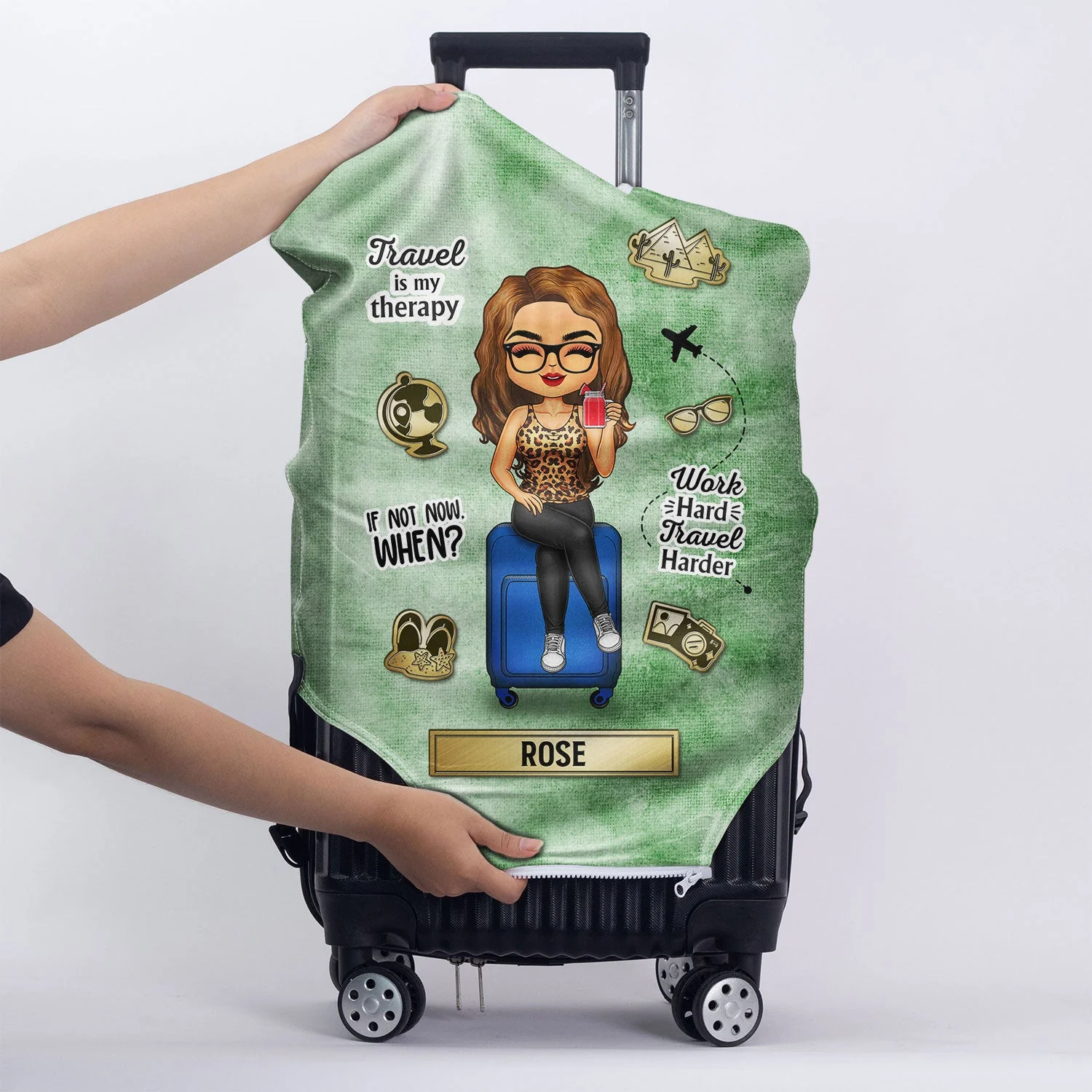 Find What You Love And Let It Save You - Birthday Gift For Him, Her, Traveling, Vacation Lovers - Personalized Custom Luggage Cover - Image 5