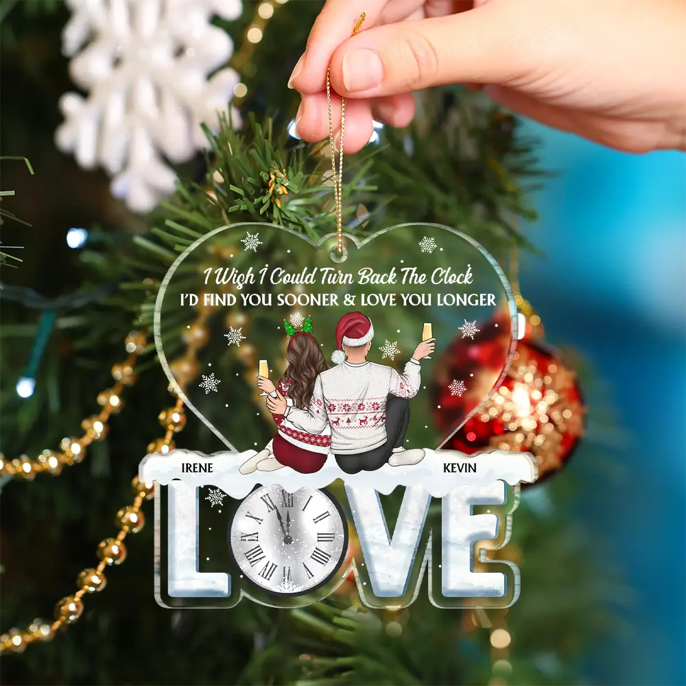 Find You Sooner And Love You Longer Couple - Personalized Custom Shaped Acrylic Ornament - Image 4