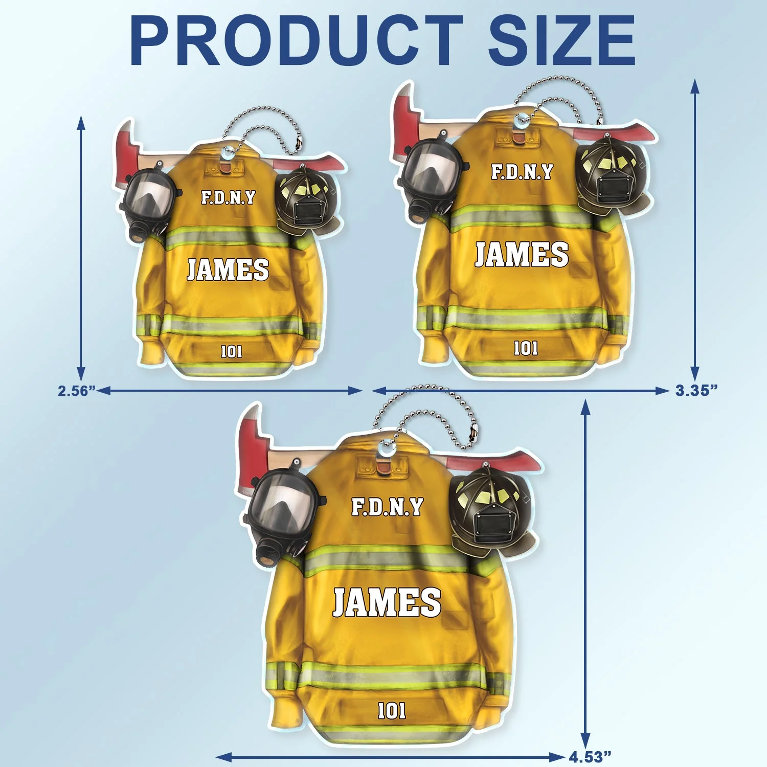 Firefighter Armor With Oxygen Mask - Gift For Firefighter - Personalized Acrylic Car Hanger - Image 4