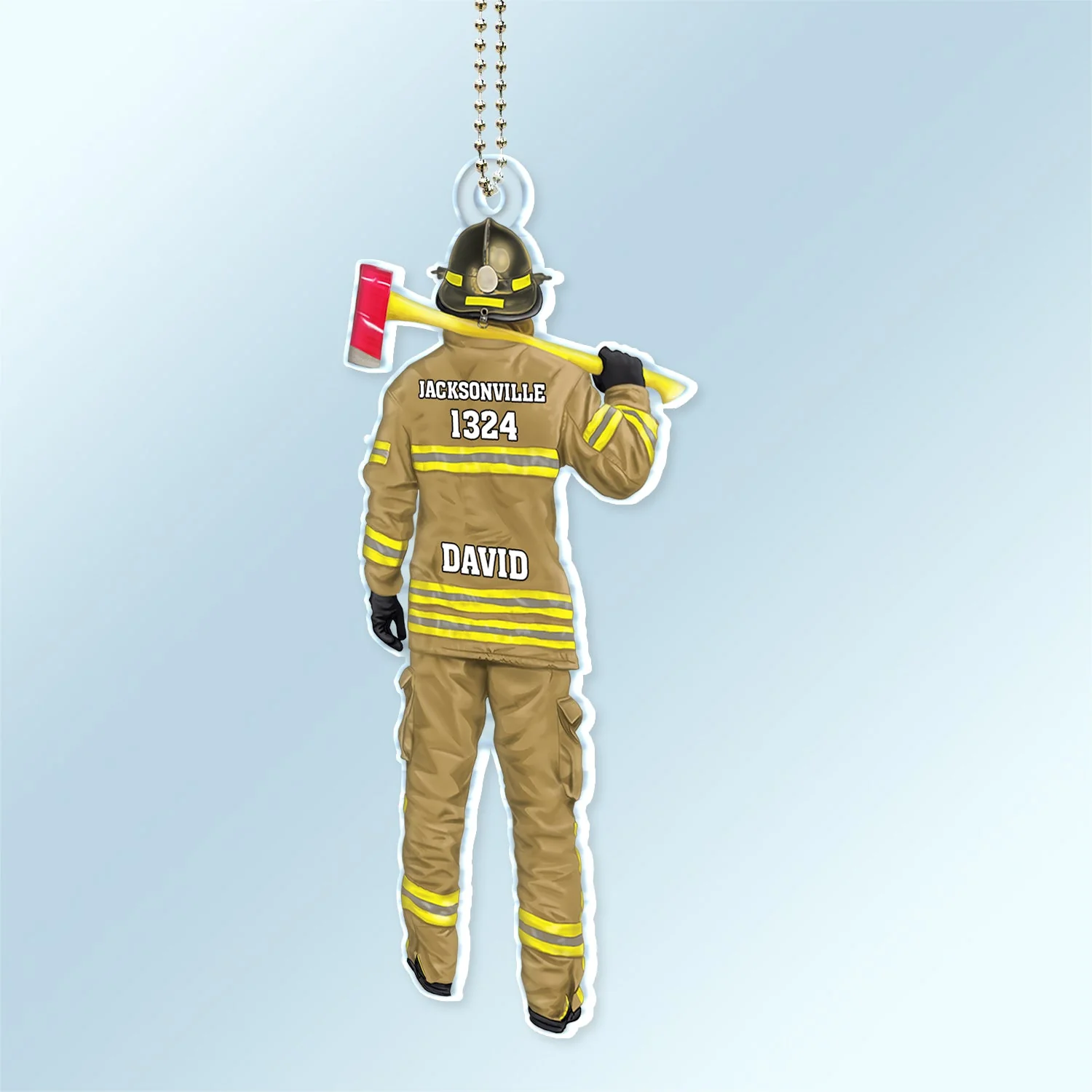 Firefighter Uniform - Gift For Firefighters - Personalized Acrylic Car Hanger - Image 2
