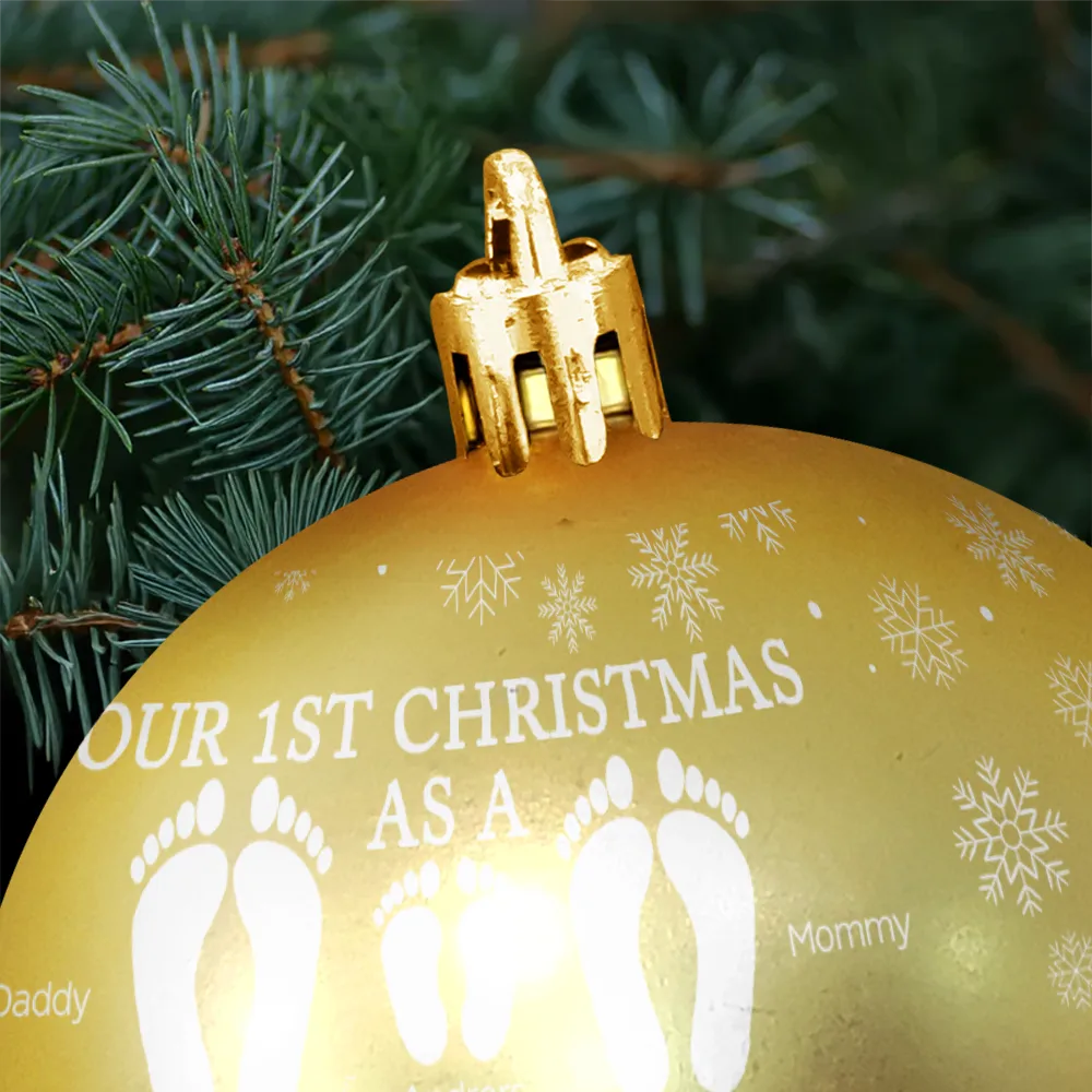 First Christmas As A Family - Personalized Ball Ornament - Image 5