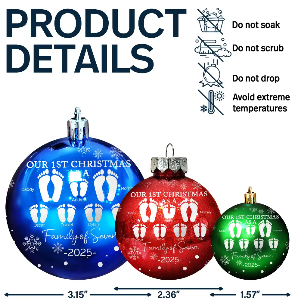 First Christmas As A Family - Personalized Ball Ornament - Image 7