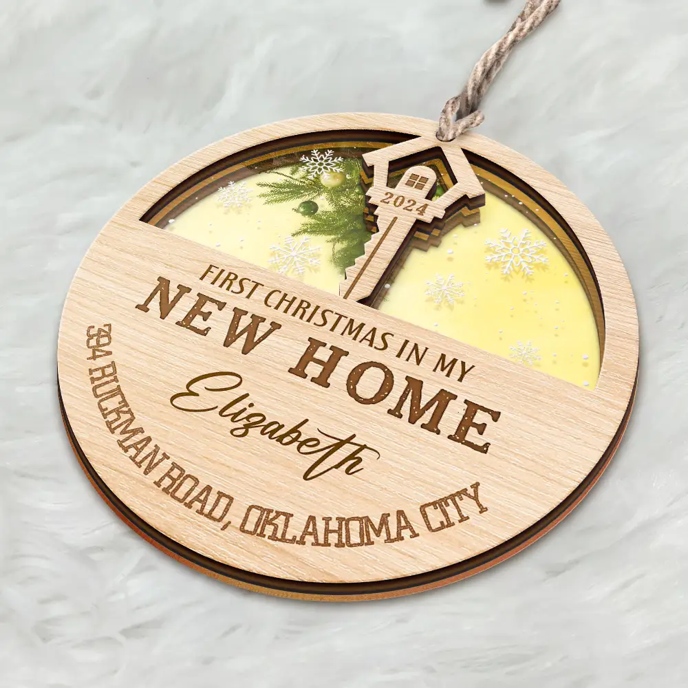 First Christmas In My New Home - Personalized Mirror Ornament - Image 3