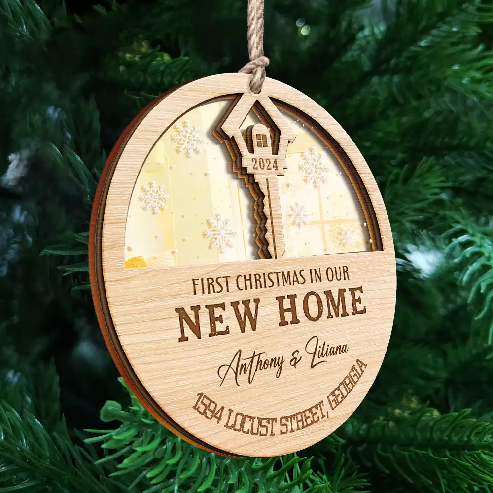 First Christmas In My New Home - Personalized Mirror Ornament - Image 4