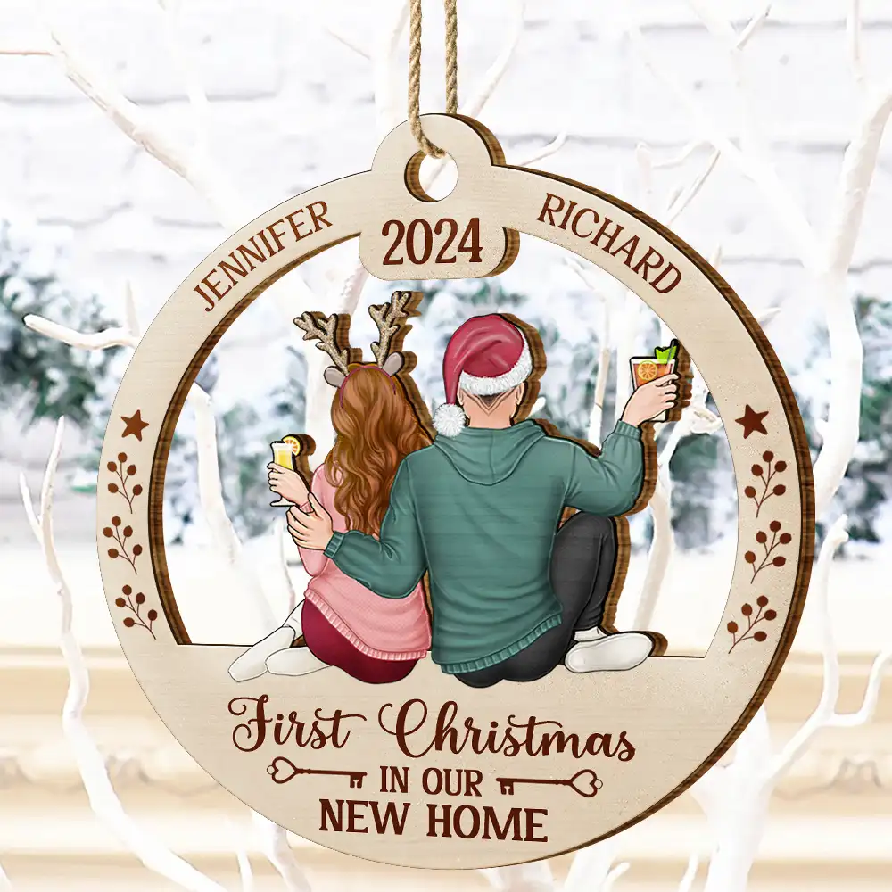First Christmas In Our New Home - Personalized Wooden Cutout Ornament - Image 4