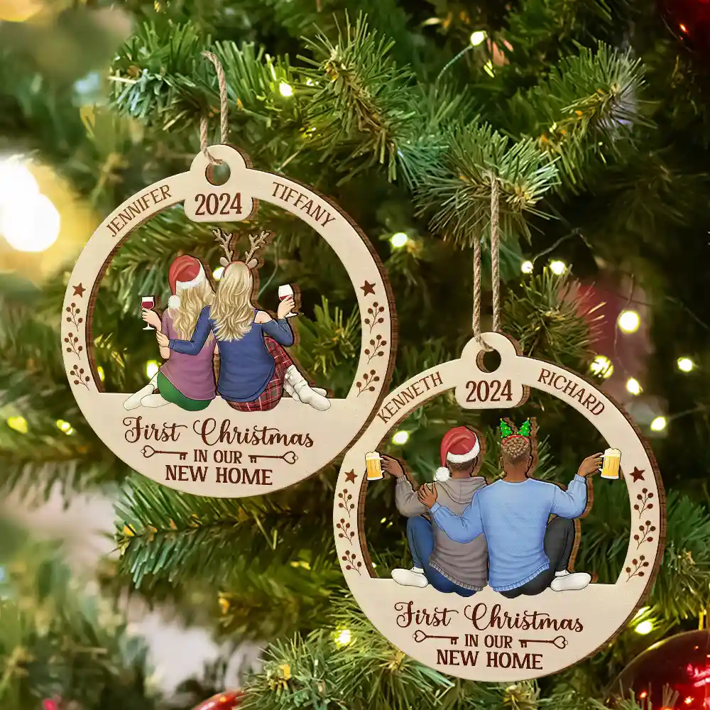 First Christmas In Our New Home - Personalized Wooden Cutout Ornament - Image 6
